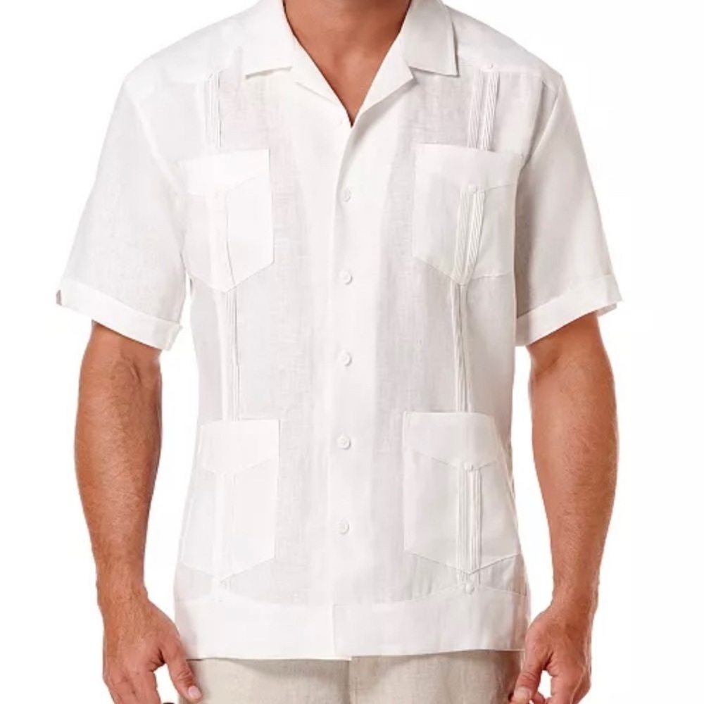 Cubavera beige Short Sleeve Shirt Small